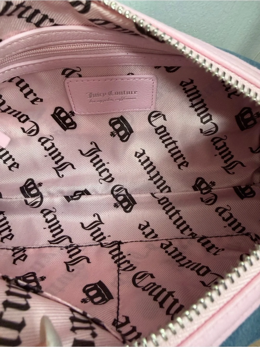 NWT Juicy Couture Daisy For Juicy Barrel in Denim/Light Pink